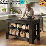 GEM New Kitchen Island Modern Design Three Tier Wooden Kitchen Island Bar Table Almari Dapur Dining 