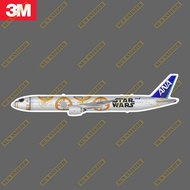 ANA All Day Sky B777-300 Star Wars BB-8 Orange Color Coating Realistic Airplane Shape 3M Waterproof 