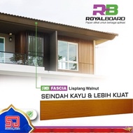 Royalboard Fascia Walnut S Papan Lisplang Motif Kayu GRC 3m 4m 20 30cm