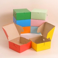 box snack warna dus kotak kemasan roti ukuran 15 x 15 cm bahan duplex tebal