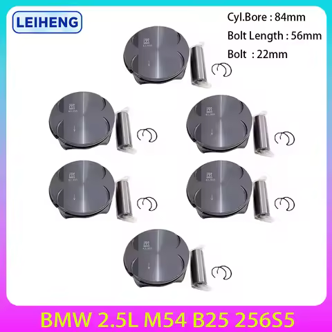 6Pcs Engine Parts Piston & Rings Set FIt for BMW 3 5 X3 Z4 2.5L 2.5 L T E46 E39 E60 E61 Z4 E85 325i 