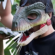 MXMIO 3D Dinosaur Mask, Movable Mouth Lifelike Dinosaur Mask Headwear, Funny 3D Dinosaur Claws Breat