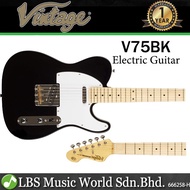 Vintage V75BK Reissued American Alder Body SS Pickup Electric Guitar Black (V75 BK)