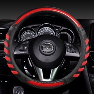 Carbon Fiber Leather Car Steering Wheel Cover Case for Mazda 2 3 Mazda 6 CX-30 CX-3 CX-5 CX5 CX-8 CX-9 MX-30 MX-5 Accessories