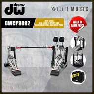 DW DWCP9002 9000 Series Dual-Chain EZ Infinite Adjustable Cam Double Bass Drum Pedal with Bag