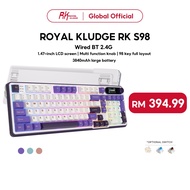 RK Royal Kludge RK S98 Blackberry 98 Keys Tri-Mode RGB Wired Bluetooth 2.4G Wireless 3 Modes With TF