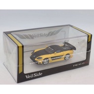 Peako 1/64 Scale Diecast Mazda Rx-7 Veilside Fortune 7 Yellow / Black