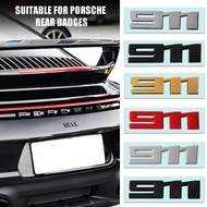 3D ABS 911 Logo Letters Badge Car Rear Trunk Sticker Emblem  For Porsche Turbo Cayman Macan Cayenne 