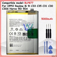 BLP877 for OPPO Realme 8i 9i C33 C35 C31 C30 C30S Narzo 50i 50A (5000mAh) Battery + Tools