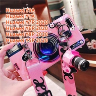Case For Huawei Y9A Y7A Huawei Y7P 2020 Huawei Y6P 2020 Huawei Y8P 2020 Huawei Y5P 2020 Retro Camera lanyard Casing Grip Stand Holder Silicon Phone Case Cover With Camera Doll