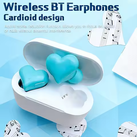 AQ10-Heartbuds Wireless EarphonesTWS Earbuds Bluetooth Headset Heart BudsWomen High Quality Fashion 