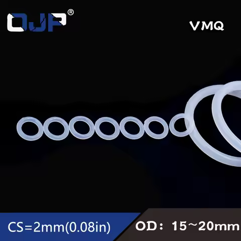 10PCS/lot White Silicon Ring Silicone/VMQ O ring OD15/16/17/18/19/20*2mm Thickness Rubber O-Ring Sea