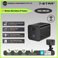 7-STAR* Portable 4G Sim Card Wireless Mini IP Camera 2000mAh Battery |Two Way Audio| Type-C | Night 