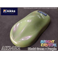 AIKKA AK2422 KHAKI GREEN + PURPLE 2K CAR PAINT ( Tambah Crystal Effect di atas wanra KHAKI GREEN )