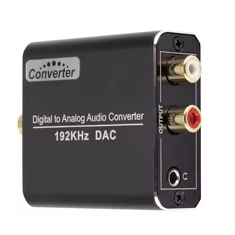 192Khz DAC Optical to 3.5mm Converter Digital Analog Audio Converter Coaxial Toslink to Analog Stere