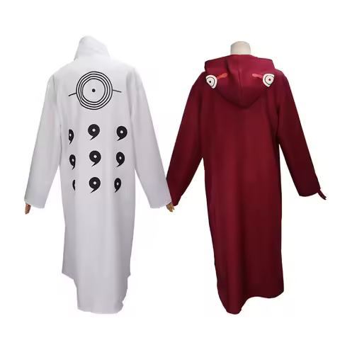 Yakushi Kabuto cosplay Anime Rikudou Rikudo Sennin Cosplay Costume White Red Cloak halloween hooded
