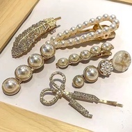 *HJM 12* Retro Pearl Hair Clips (5 Pcs) Latest Fashion Hair Accessories