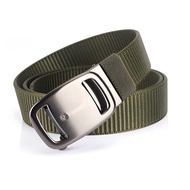 Men's tactical belt iron buckle thickened elastic belt trouser belt canvas pilot belt