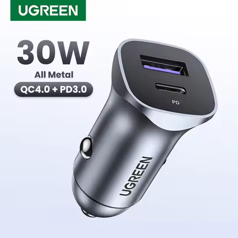 UGREEN 30W Car Charger USB Type C Fast Charger QC 4.0 3.0 PD 20W Quick Charging for iPhone 15 14 13