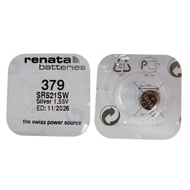 ถ่านกระดุม renata(รีนาต้า) 379 SR521SW  1.55V Swiss Made ของแท้​ แบ่งขายจำนวน 1ก้อน