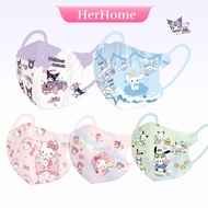 【30/50pcs】Sanrio children's 3D mask Yuguigou Kulomi independent packaging KT Meileti 3-layer mask H0