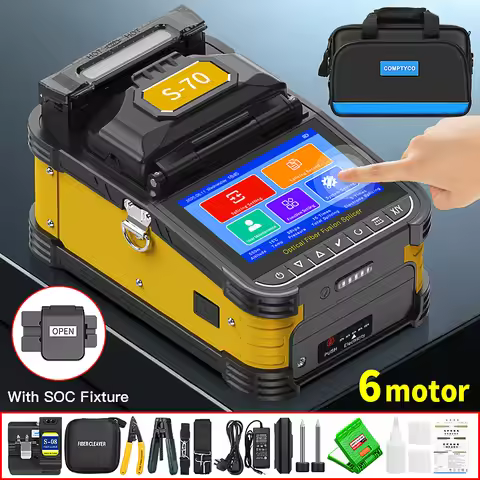 S-70/A-5/FS-60F/AUA-70F Fiber Optic Fusion Splicer 6 Motors Optical Fiber Core Heat Splicer Machine 