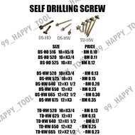 Hex Self Drilling Screw Skru Atap SKRU IKAT Bumbung WITH WASHER AWNING SCREW Skru Kayu , Skru zink