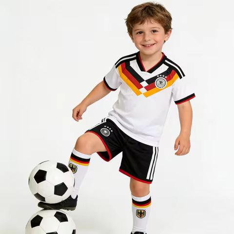 Kids Germany Soccer Jersey Set Quick-Dry Football Uniform Boys Youth Training Match Lightweight Spor