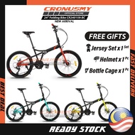 [FREE JERSEY SET] Cronus 24" Folding Bike 24 Speeds Disc Brake Foldable Bicycle 24 Inch Basikal Lipat Foldie CR240159-BC