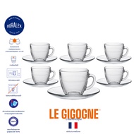 เซตแก้วกาแฟ Duralex Gigogne 6 ชุด แก้วกาแฟ แก้วชา tempered glass