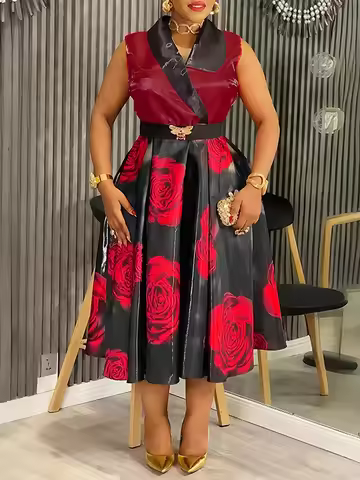 African Dashiki Print Maxi Dresses Elegant Office Ladies Overalls Clothing Party Prom Birthday Women