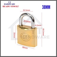 [READY STOCK] Tri-Circle Brass Padlock with 3 Keys