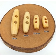1 PCS VINTAGE BUTTONS, WOODEN BUTTONS, 2-HOLE TOGGLE BUTTONS