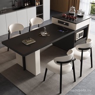 Small Apartment Tea Table Island Luxury Integrated Combination Board Light Retractable Dining Table 