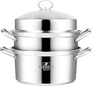 Vertical steamer Stainless Steel Steamer Pans, 304 Stainless Steel Double Bottom Pot Uniform Heat Conduction Non-Stick Pot Suitable for Any stove-26cm (Size : 28cm)
