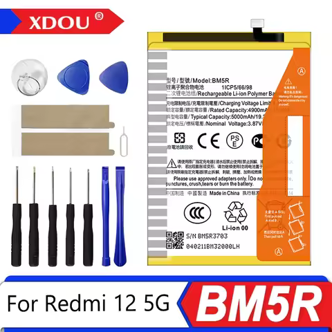 Brand New Battery BM5R 5000mAh For Xiaomi Redmi 12 5G Phone Replacement Batteries +Tools