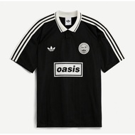 Adidas x Oasis FC Jersey Retro Polo Black Unisex Tshirt T-shirt Baju Bola Oversize Vintage Korean St