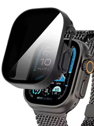 Privacy case for Apple Watch ultra2 49mm Anti-Spy Screen Protector Tempered Glass+Cover iWatch serie