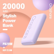 Orashare O20 Pro 20000mAh Powerbank 18W PD QC 3.0  Fast Charging Powerbank Stylish & Cool Type C Pow