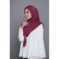 Tudung Bawal Instant Manes in Maroon - Tudung Sarung - Bawal Instant
