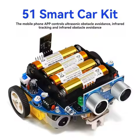 NEW-Smart Car Diy Kit 51 MCU Ultrasonic Obstacle Avoidance Tracking Ranging Robot Programmed Car Par