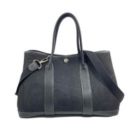 △ HERMES 愛馬仕 Black Canvas Garden Party Stamp [I] 2 way bag 黑色帆布I刻兩用袋-267018377