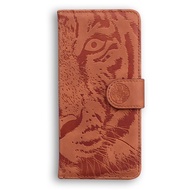 Tiger Patterned Embossed Leather Cover for Motorola Moto G G7 E6 Plus Play Power EU 4G 5G 2024 Fashion Solid Color Stand Holder Housing Dustproof Case