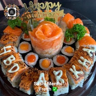 Sushi cake murah/ Mentai sushi/kue ulang tahun salmon mentai