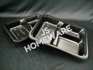 3 Compartment Lunch Box (50pcs±) BT 1 / Disposable PP Lunch Box / Kotak Nasi / BT1