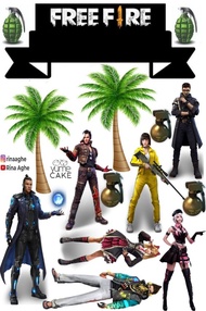 Topper kue ff free fire
