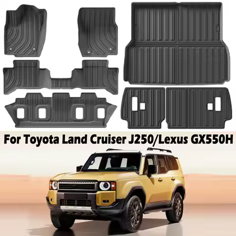 Floor Mats for Toyota Land Cruiser Prado J250 LC250 5 Seat TPE All Weather Floor Liners Trunk Mat Ac