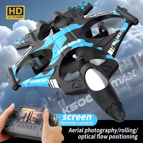 2026 New K500MAX RC Foam Airplane 2.4G WIFI RC Fighter Stunt Tumbling Helicopter with LED Colored Li