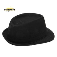 Black Fedora Plain Hat Outfit accessory for Gangster Fancy Dress