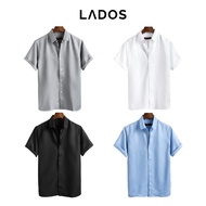 LADOS Men's Short-Sleeved Silk Plain Shirt - 8069